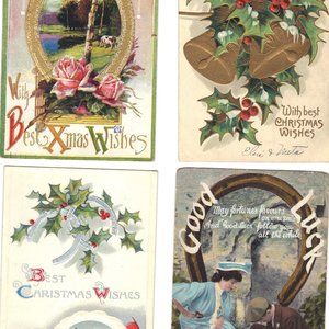 Lot of 4 Antique Christmas Postcards  - Lot 1026